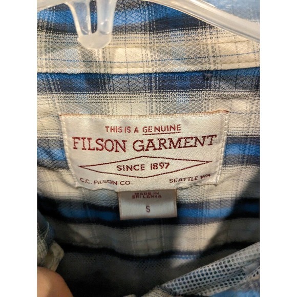 C.C. Filson Shirt Button Up Mens shirt Long Sleeve plaid Fishing Outdoor‎ Small - Picture 5 of 5
